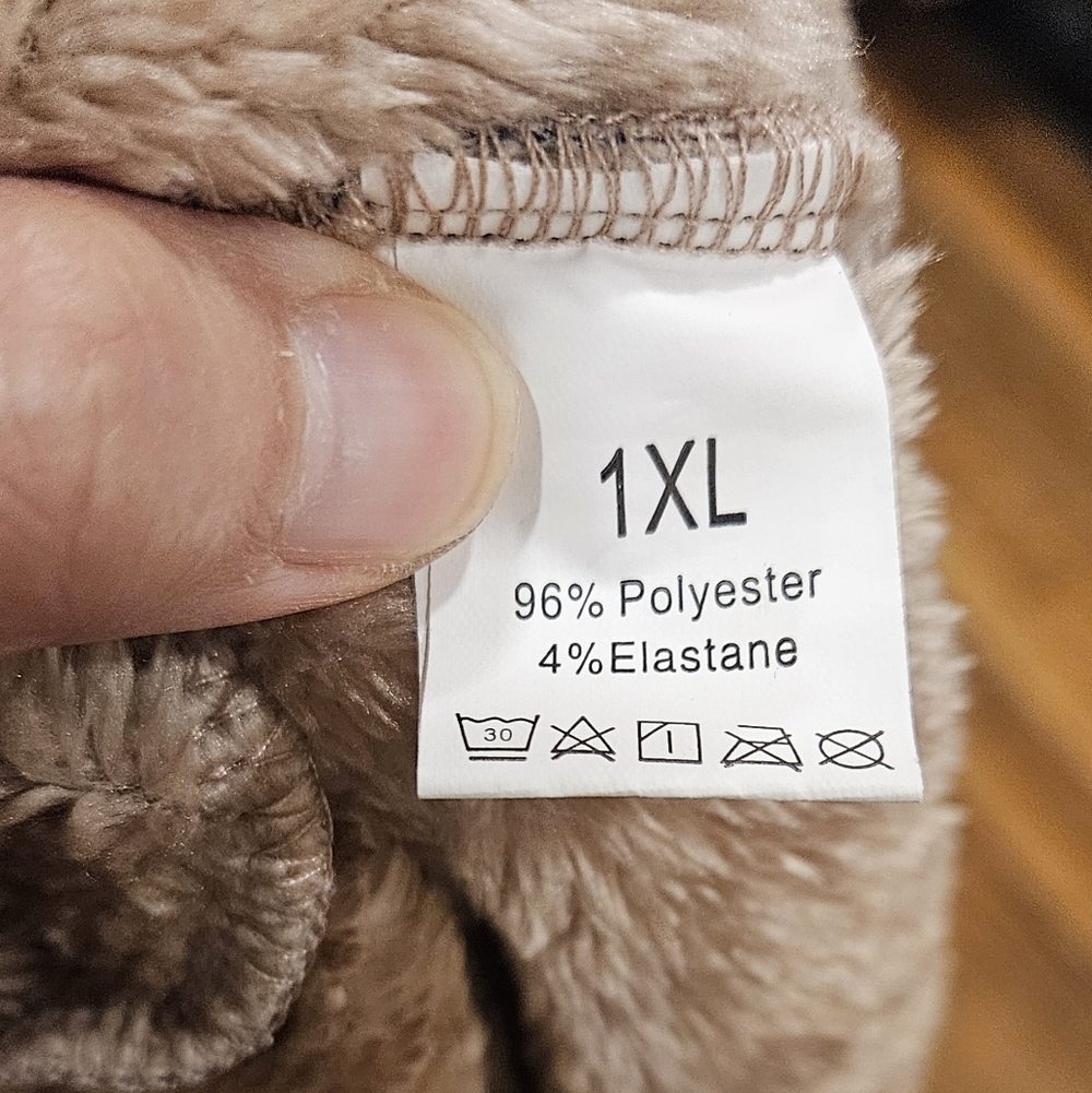 Leopard Print Zip-Up Hoodie Jacket | Plush Lined | Size 1XL - Picture 5 of 7